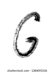Semi-dry flat brush hand-drawn letter 