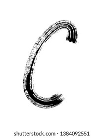 Semi-dry flat brush hand-drawn letter 