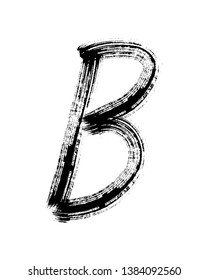 Semi-dry flat brush hand-drawn letter 
