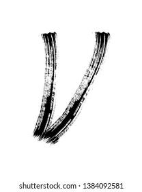 Semi-dry flat brush hand-drawn letter 