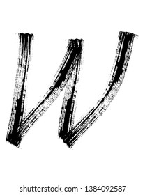 Semi-dry flat brush hand-drawn letter 