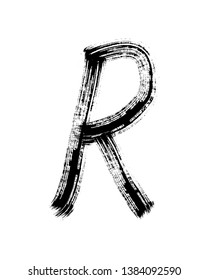 Semi-dry flat brush hand-drawn letter 