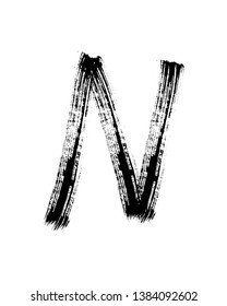 Semi-dry flat brush hand-drawn letter 