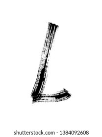 Semi-dry flat brush hand-drawn letter 