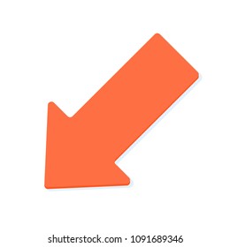 semi-flat arrow down icon. vector icon on white background.