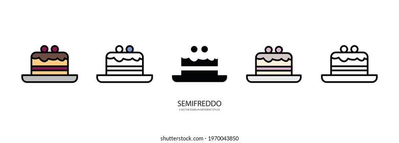 semifreddo set vecto type icon