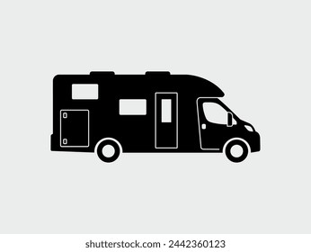 Semi-integrated motorhome camper vector icon
