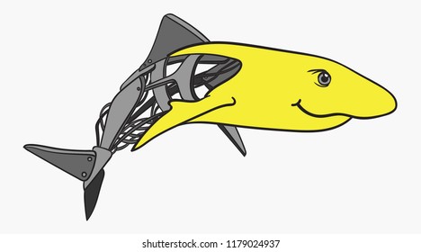 Semi-mechanical shark yellow