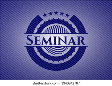 Seminar badge with denim texture