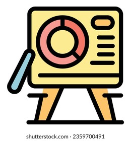 Seminar board icon outline vector. Study course. Class seminar color flat