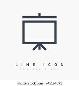 seminar board line vector icon