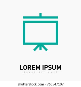 seminar board line vector icon