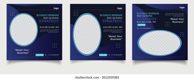 Seminar Business webinar for social media post 