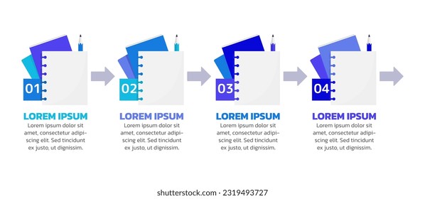 Seminar coaching infographic chart design template. Enroll to college. Abstract vector infochart with blank copy spaces. Instructional graphics with 4 step sequence. Visual data presentation