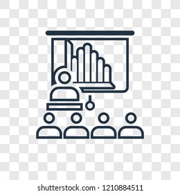 Seminar concept vector linear icon isolated on transparent background, Seminar concept transparency concept in outline style