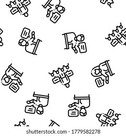 Seminar Conference Seamless Pattern Vector Thin Line. Illustrations