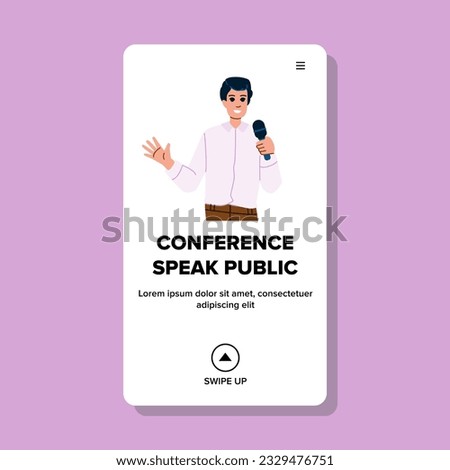 seminar conference speak public vector. speech podium, presentation microphone, auditorium audience seminar conference speak public web flat cartoon illustration