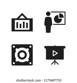 seminar icon. 4 seminar vector icons set. speaker and presentation icons for web and design about seminar theme