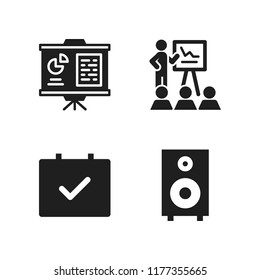 seminar icon. 4 seminar vector icons set. presentation, event and speaker icons for web and design about seminar theme