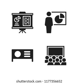 seminar icon. 4 seminar vector icons set. projector and presentation icons for web and design about seminar theme