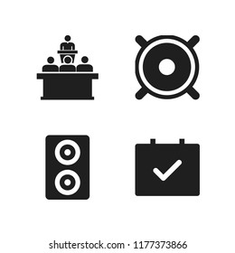seminar icon. 4 seminar vector icons set. speaker, event and university class icons for web and design about seminar theme