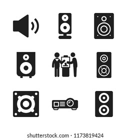 seminar icon. 9 seminar vector icons set. projector, speaker and coworkers on coffee break icons for web and design about seminar theme