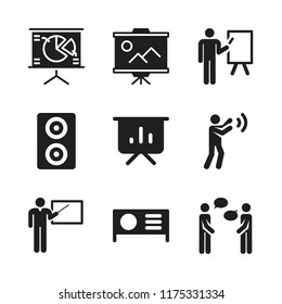 seminar icon. 9 seminar vector icons set. speaker, applause and projector icons for web and design about seminar theme