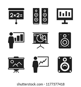 seminar icon. 9 seminar vector icons set. speaker and presentation icons for web and design about seminar theme