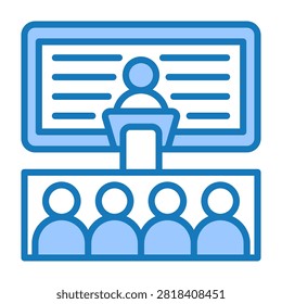 Seminar Icon Blue Dualtone Design Vector Illustration