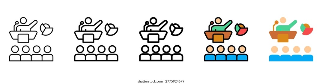 Seminar Icon Collection With Different Styles And Colors
