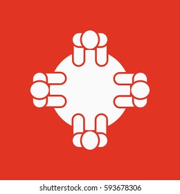 Seminar icon. Discussion and meeting, communication symbol. Flat design. Stock - Vector illustration