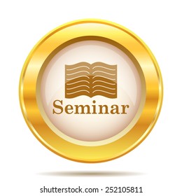 Seminar icon. Internet button on white background. EPS10 vector. 