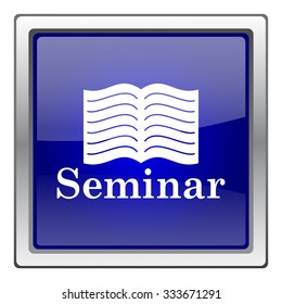 Seminar icon. Internet button on white background. EPS10 vector.