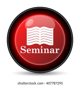 Seminar icon. Internet button on white background. EPS10 vector
