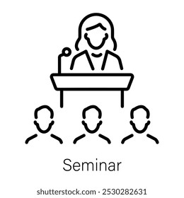Seminar icon in line style