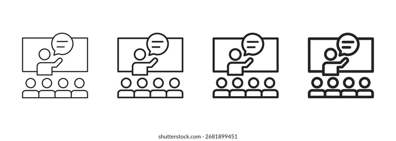 Conjunto de iconos de seminario Colección de estilo de línea diferente