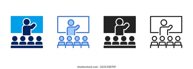 Seminar Icon Set Different Style Collection
