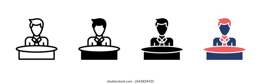 Coleção de vários estilos de folha de ícone do seminário