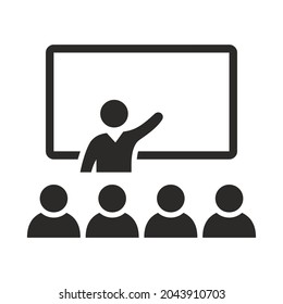 Seminar icon. Training. Lesson. Presentation. Vector icon isolated on white background.