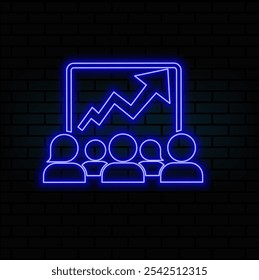 Seminar icon vector. neon style. logo concept. Seminar icon vector isolated on white background, Seminar sign logo concept on transparent background, black filled symbol