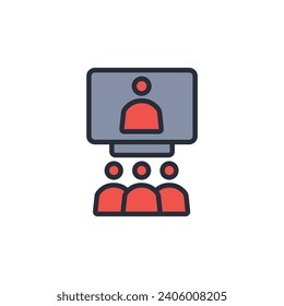 Seminarsymbol. vector.Editable stroke.linear style sign for use web design,logo.Symbol illustration.