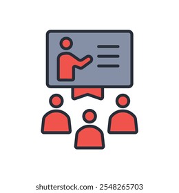 seminar icon. vector.Editable stroke.linear style sign for use web design,logo.Symbol illustration.