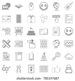 Seminar icons set. Outline style of 36 seminar vector icons for web isolated on white background