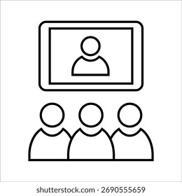 Iconos del seminario. Vector de línea simple
