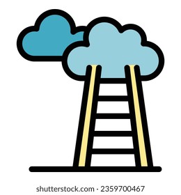 Seminarleiter Symbol Umrissvektor. Ausbildungskurs. Online-Schulfarben-Wohnung