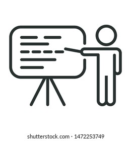 seminar, lecture, lesson - minimal line web icon. simple vector illustration. concept for infographic, website or app.