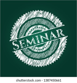 Seminar on chalkboard. Vector Illustration. Detailed.