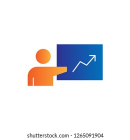 seminar presentation icon design with modern concept and simple logo shape style design vector eps 10
