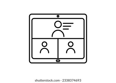 seminar. related to E learning and online education. line icon style. Simple vector design editable