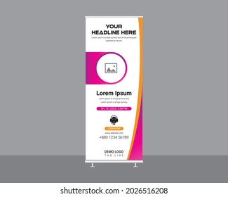 Seminar roll up banner template design 